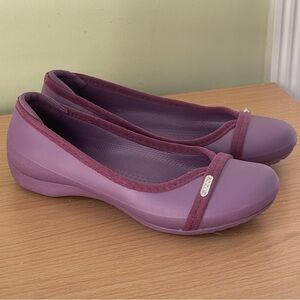 Crocs Kaela Plum Ballet Flats Sz 7 Lilac Purple Slip-on Comfort Walking